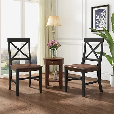 Streamdale Farmhouse Dining Chair Set (2) Rustic, Stylish, Durable Acacia Wood
