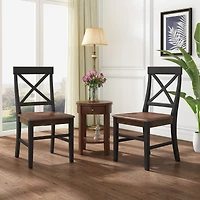 Streamdale Farmhouse Dining Chair Set (2) Rustic, Stylish, Durable Acacia Wood