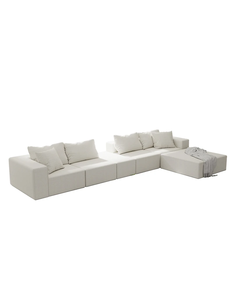 Streamdale Modern Upholstered Sectional Sofa Couch Set, 132" L-Shaped