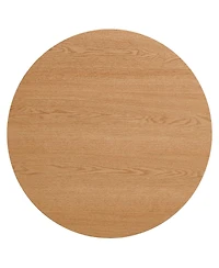 Streamdale 27.5" Round Coffee Table with Oak Veneer, Mdf Top & Metal Base