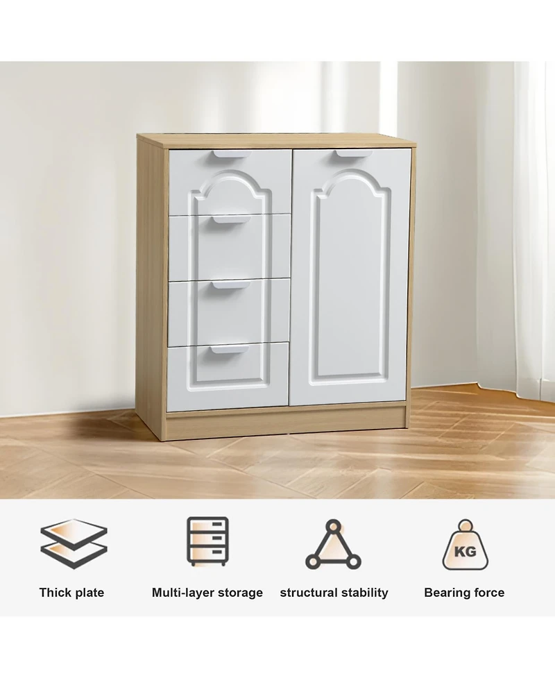 Streamdale Freestanding Storage Cabinet with Adjustable Shelf and Removable Drawers