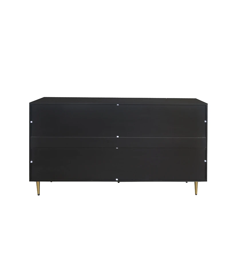 Streamdale Black Lacquered 4-Door Sideboard Cabinet for Living Room and Beyond