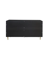 Streamdale Black Lacquered 4-Door Sideboard Cabinet for Living Room and Beyond