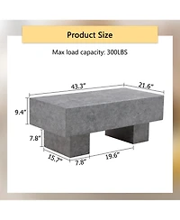 Streamdale Modern Gray Mdf Coffee Table (43.3"x21.6"x17.2")