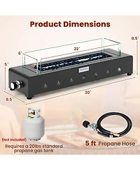 Portable Mini Fireplace with Wind Guard and Stainless Steel Burner