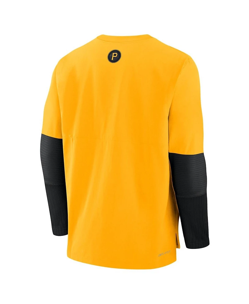 Nike Men's Gold Pittsburgh Pirates Authentic Collection City Connect Lightweight Player Tri-Blend Performance Long Sleeve T-Shirt