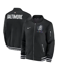 Nike Men's Black Baltimore Orioles Authentic Collection City Connect Full-Zip Bomber Jacket