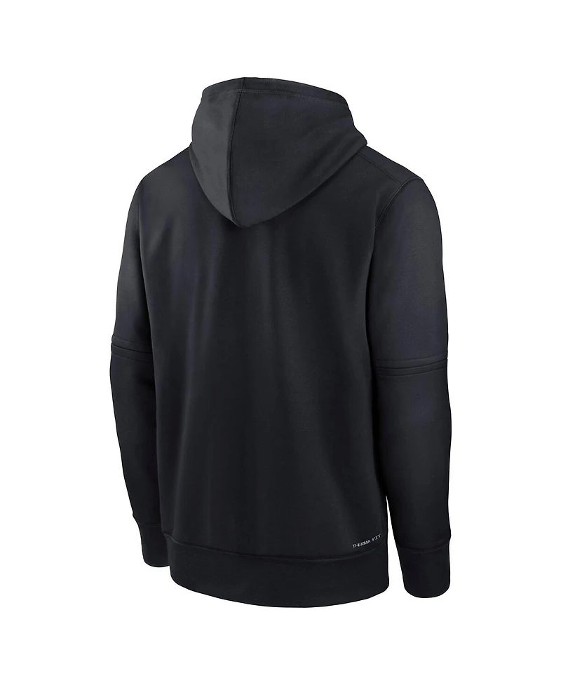 Nike Men's Black Texas Rangers Authentic Collection City Connect Therma Pullover Hoodie