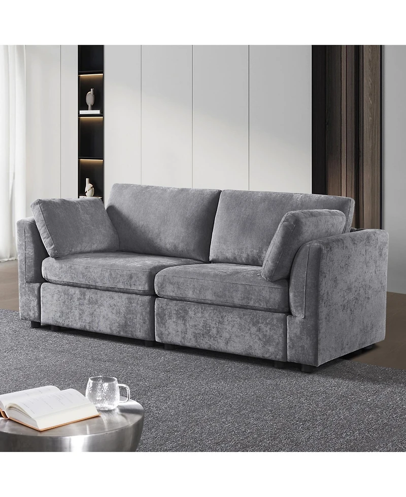Streamdale modular sofa whitechenille fabric, simple and grand, the seat and back is very soft. this is also a Knock Down sofa