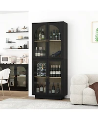 Storage Cabinet with Acrylic Door for Living Room, Dining Room, Study