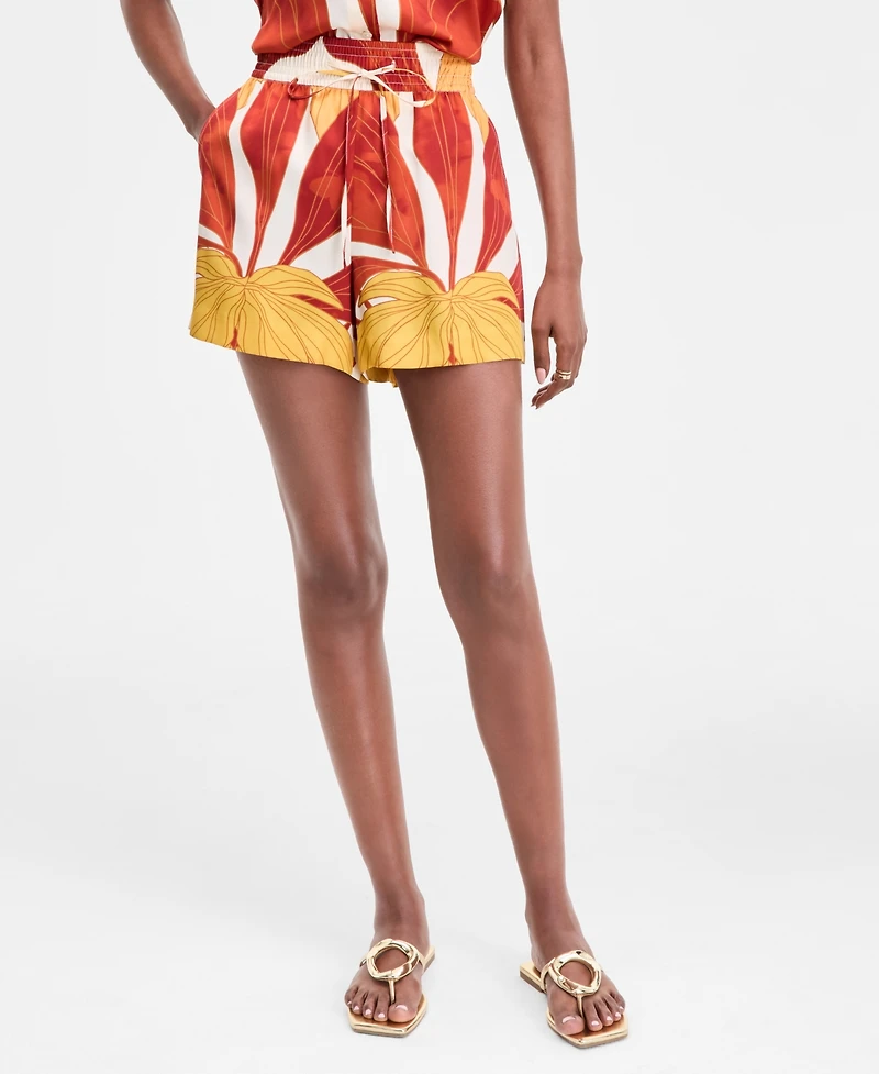 I.n.c. International Concepts Women's Printed Drawstring Shorts, Exclusively at Macy's