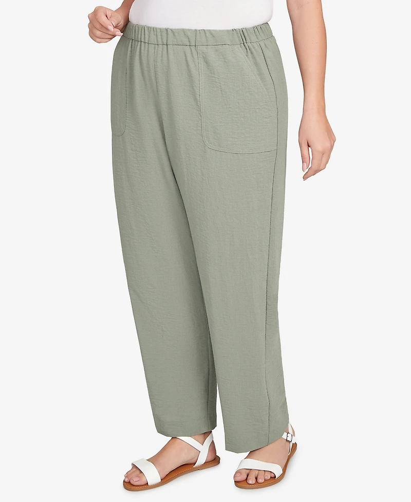 Alfred Dunner Plus Copper Canyon Patch Pocket Medium Length Elastic Waistband Pants