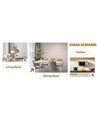 Streamdale 71" Glass Top Dining Table, Silver Metal Legs