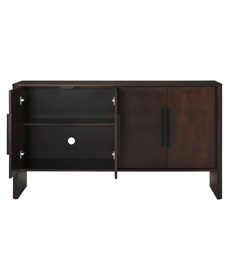 Streamdale Retro Sideboard with Adjustable Shelves and Long Handles (Espresso)