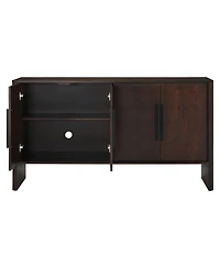Streamdale Retro Sideboard with Adjustable Shelves and Long Handles (Espresso)