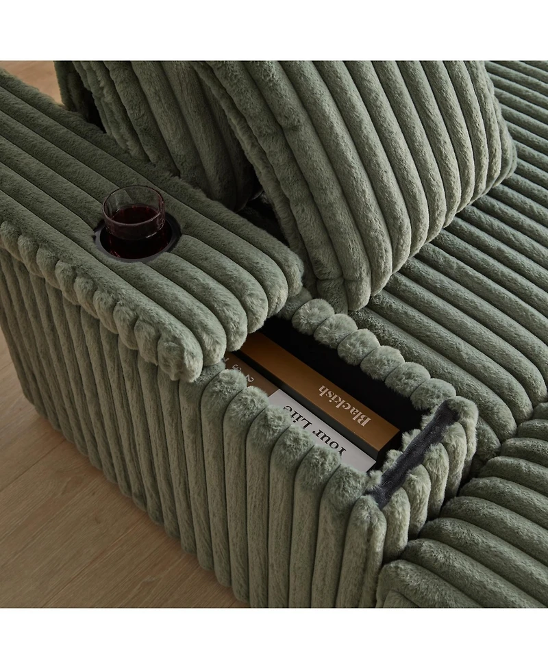 Streamdale Comfy 3-Seater Corduroy Sofa with Storage Spaces