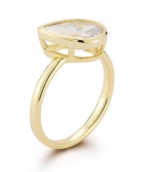 Rachel Zoe 14K Gold Plated Sterling Silver Pear Cut Solitaire Ring