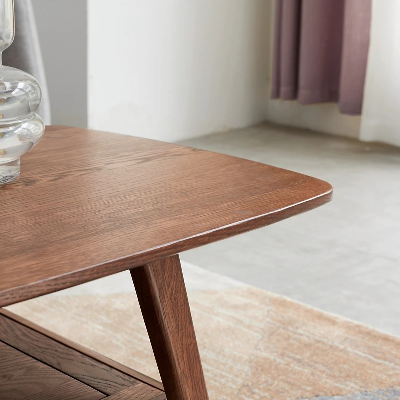 Streamdale Solid Oak Wood Center Table with Storage