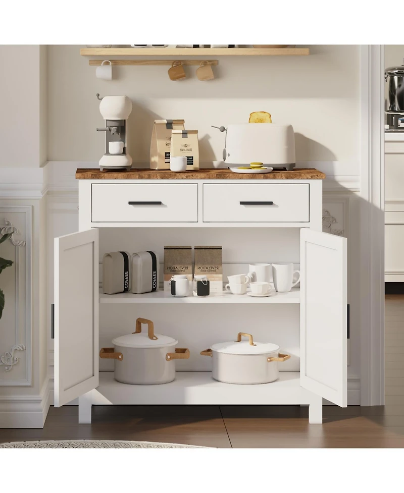 Streamdale Farmhouse Buffet Cabinet with Drawers and Doors