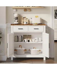 Streamdale Farmhouse Buffet Cabinet with Drawers and Doors