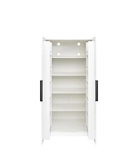 Streamdale White Pantry Cabinet with Doors & Shelves