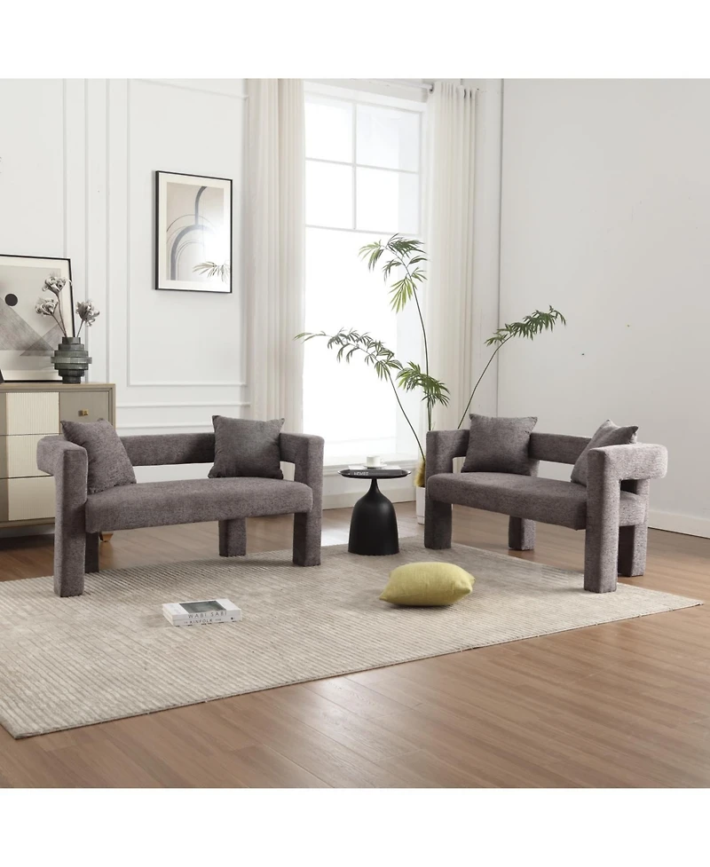 Streamdale Modern Chenille Loveseat Comfy 2-Seater Sofa for Living and Leisure (Gray)