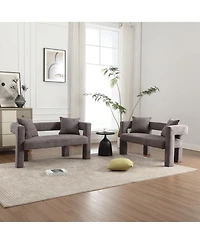 Streamdale Modern Chenille Loveseat Comfy 2-Seater Sofa for Living and Leisure (Gray)