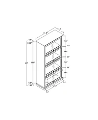Streamdale 4-Tier Glass Display Cabinet with Flip-Up Doors Collectors Showcase