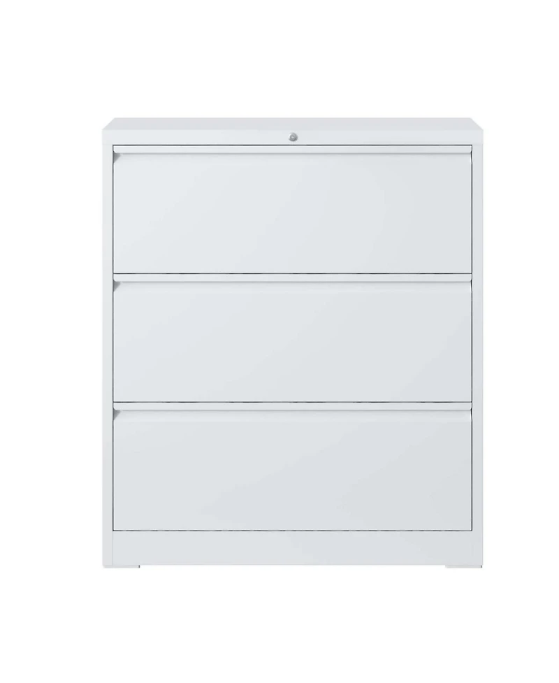 Streamdale Lockable 3-Drawer Lateral File Cabinet (White)