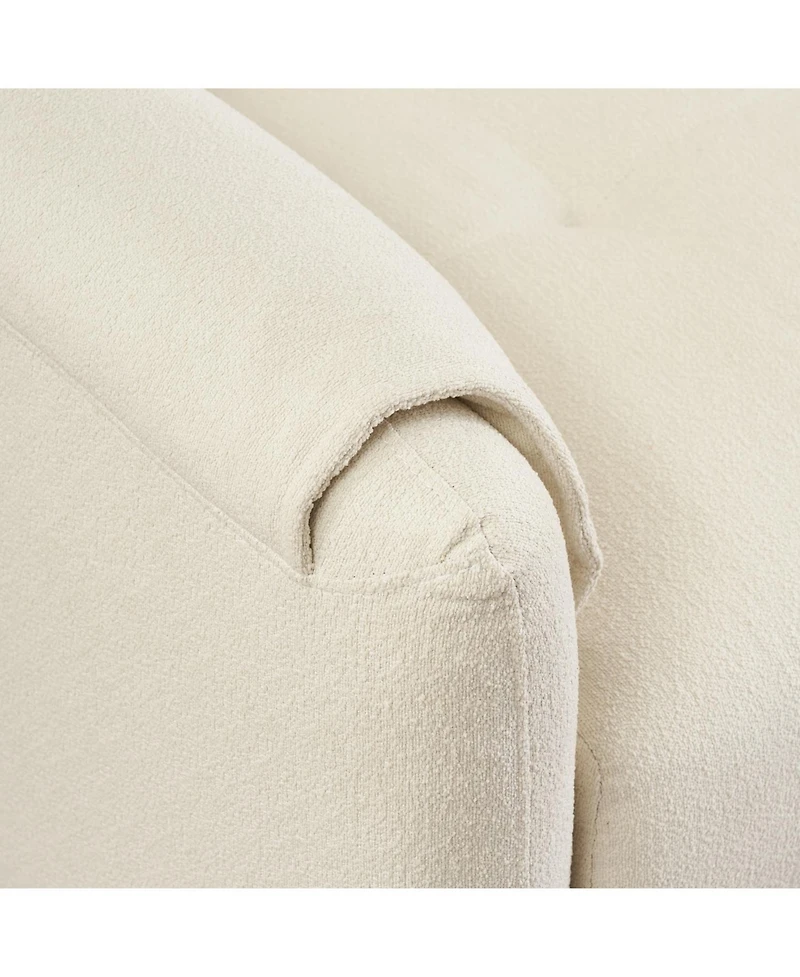 79.50 inches long, Teddy Cotton Linen Sofa Fabric, with metal conical long legs, metal strip matching