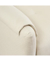 79.50 inches long, Teddy Cotton Linen Sofa Fabric, with metal conical long legs, metal strip matching