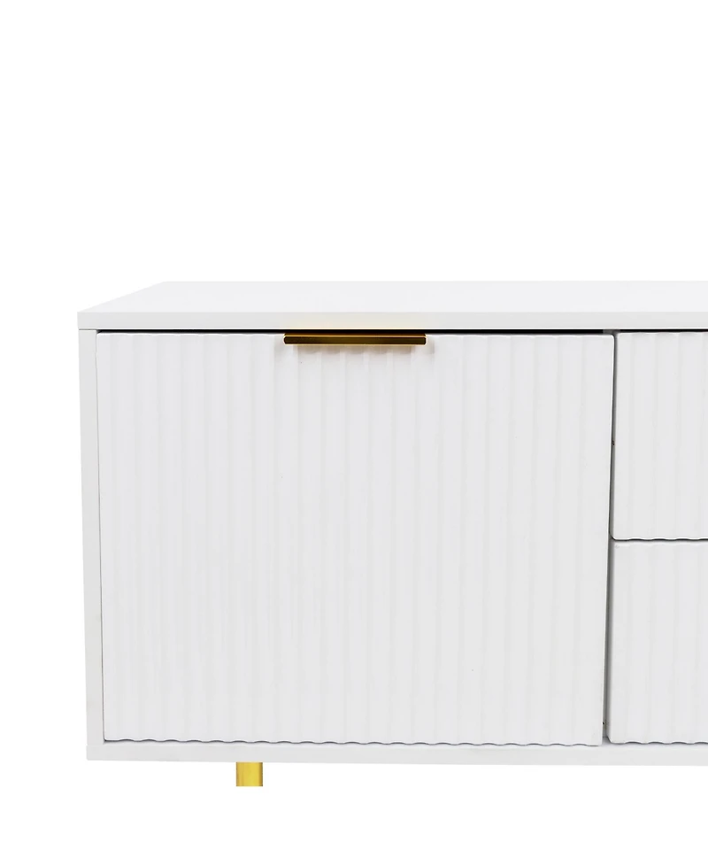 Streamdale Modern warm white Tv cabinet, for Living Room Bedroom