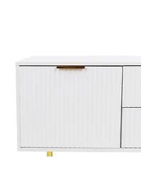 Streamdale Modern warm white Tv cabinet, for Living Room Bedroom