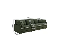 Streamdale Modular Sectional Sofa, Deep Seat, 4 Pillows, Modern L-Shape