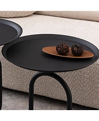 Streamdale Metal End Table, Round Side Table, Small Coffee Table for Living Room