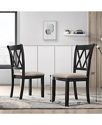 Streamdale Furniture 5-Piece Dining Set, Hairpin Dining Table with 4 Cross-back Chairs, Rich Black