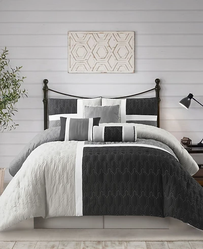 Stratford Park Natalia Colorblock 7-Pc. Comforter Set, Queen