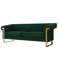 Streamdale Furniture Modern Plush Sofa with Gold Accents Soft, Comfortable, and Stylish