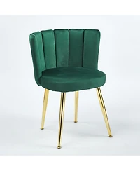 Streamdale Green Velvet Dining Chair (Set of 2) with Gold Legs