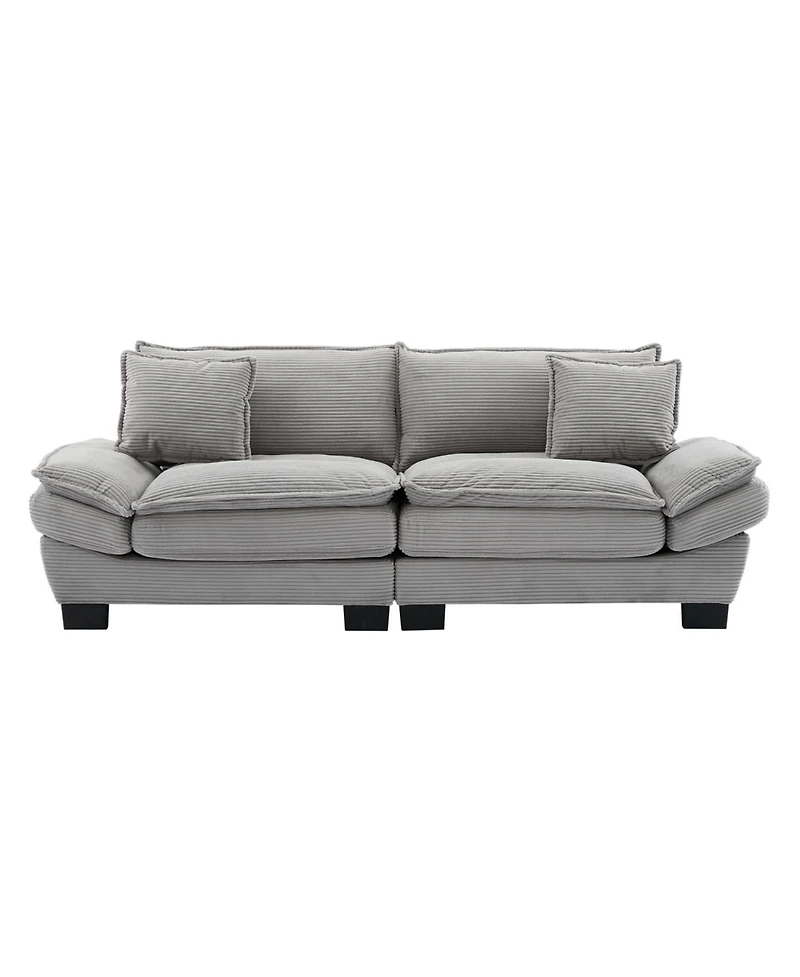 Streamdale Corduroy Sofa Sleeper Comfy, Deep-Seat Couch with Pillows