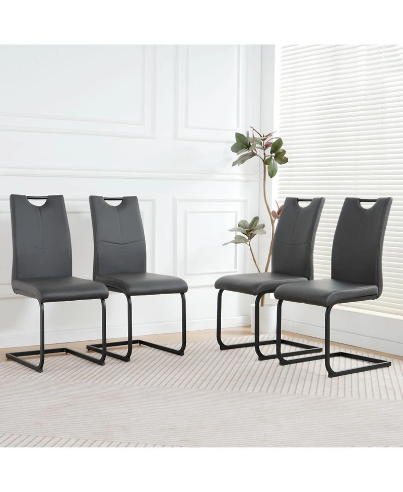 Streamdale Modern Upholstered Charcoal Dining Chair (Set of 4)