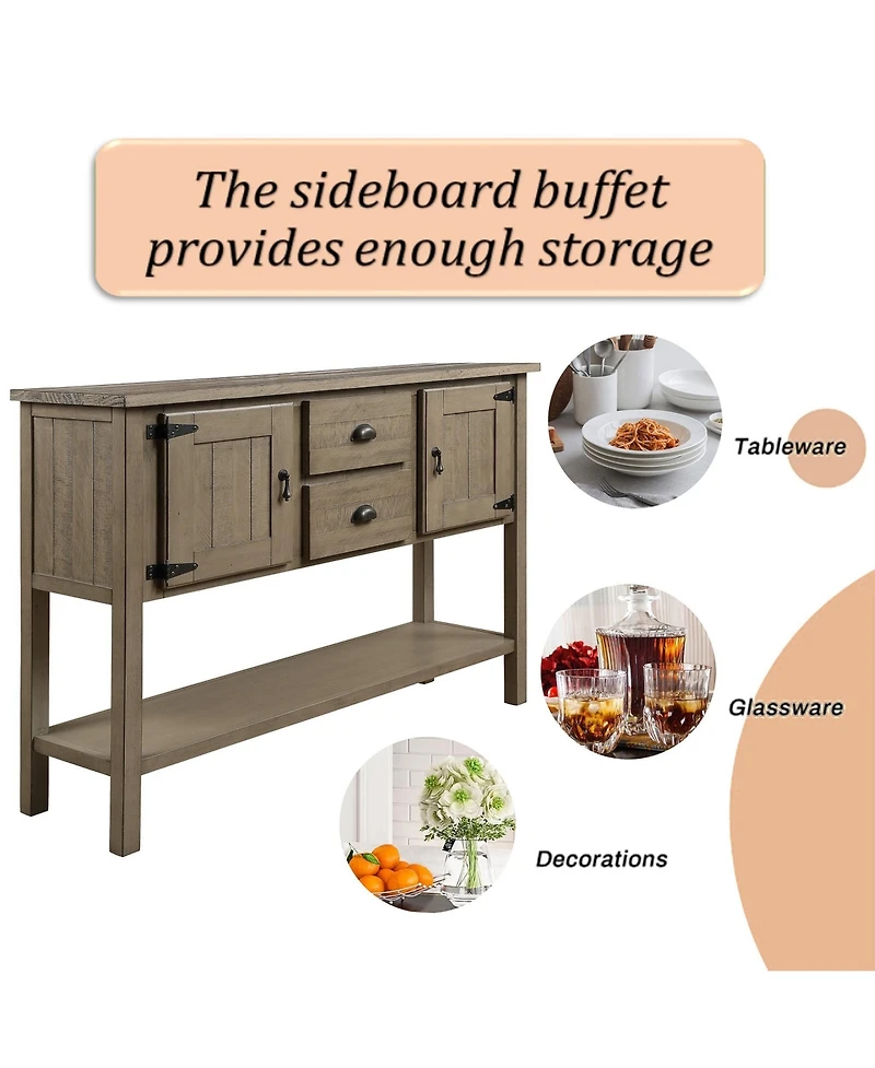 Streamdale Rustic Retro Sideboard Console Table with Storage