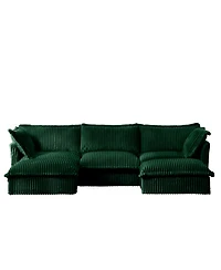 Streamdale Slipcovered U Shape Sectional Sofa, Deep Seat, Green