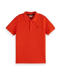 Scotch & Soda Little and Big Boys Garment Dyed Pique Polo Shirt