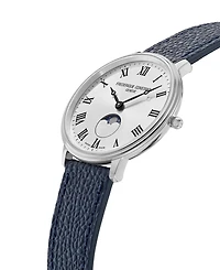 Frederique Constant Men's Classics Quartz Moonphase Leather Strap Watch 39mm