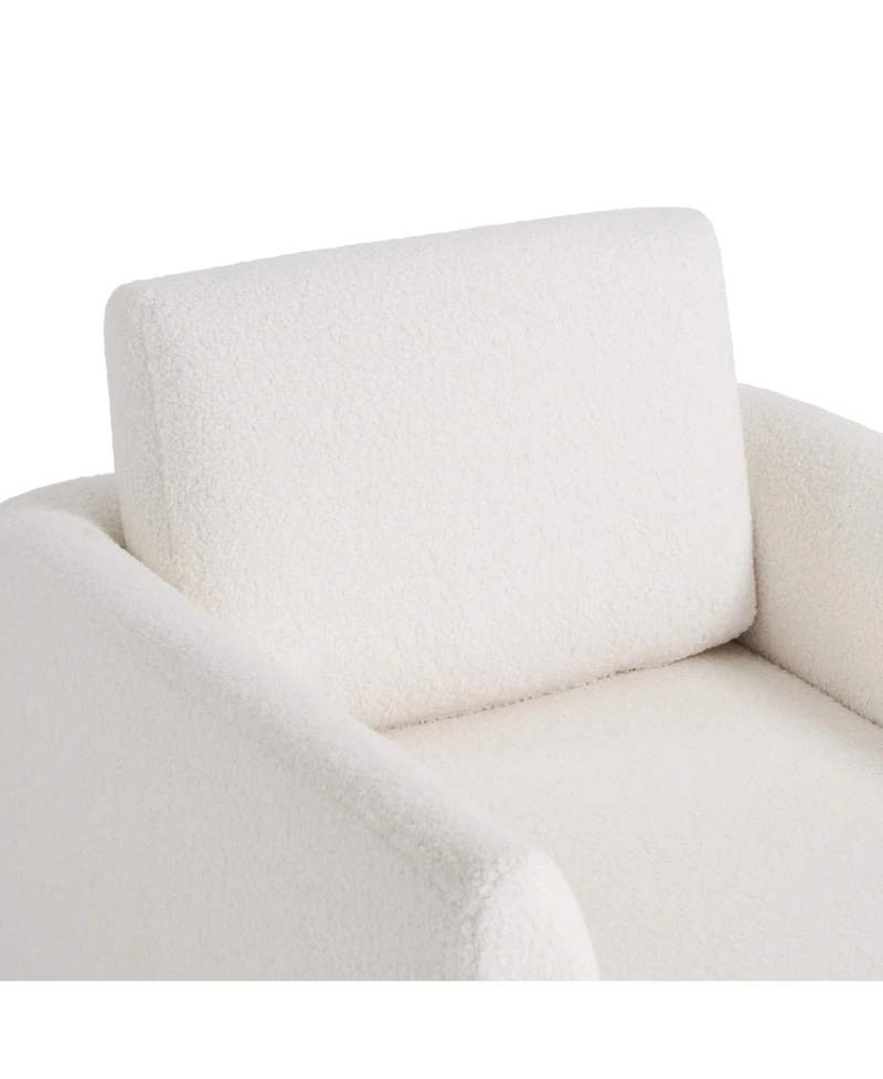 Streamdale 360 Modern Swivel Accent Chair, Cozy Teddy Sherpa Round Armchair, Comfy Barrel Chair