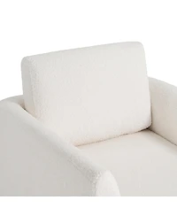 Streamdale 360 Modern Swivel Accent Chair, Cozy Teddy Sherpa Round Armchair, Comfy Barrel Chair