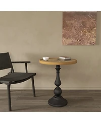 Streamdale Retro Wooden End Table, Accent Coffee Table, Small Round Side Table
