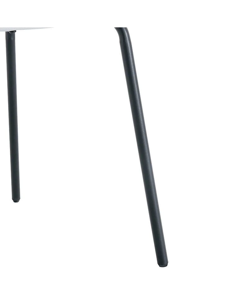 Streamdale Luxury Minimalist Dining Chairs - Set of 4, Black Metal Legs