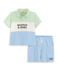 Scotch & Soda Big Boys 2-Piece Baby French Terry T-Shirt and Shorts Set
